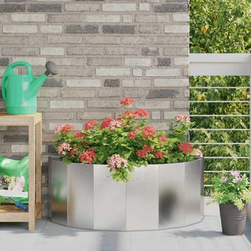 vidaXL Plantenbak Zilver 90 x 45 x 35 cm Roestvrij staal, Verzenden, Minder dan 60 cm, Nieuw, Metaal