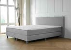 ACTIE! Boxspring Malaga 180 200 Grijs, Verzenden, 180 cm, 200 cm, Nieuw