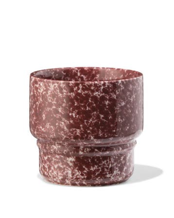 HEMA Cappuccinomok 350ml Trend aardewerk bordeauxrood, Verzenden, Nieuw