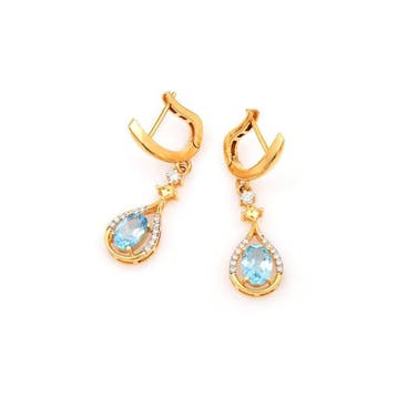 Statement oorbellen - 14 karaat Geel goud - 1.99ct. tw.
