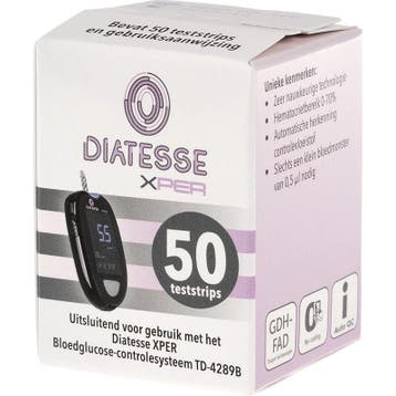 Diatesse XPER Glucose teststrips - 50 stuks, Diversen, Verpleegmiddelen, Verzenden, Nieuw