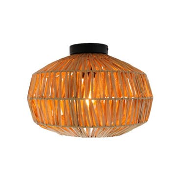 Papieren plafondlamp bruin, Serhan, Ophalen of Verzenden, Nieuw, Metaal