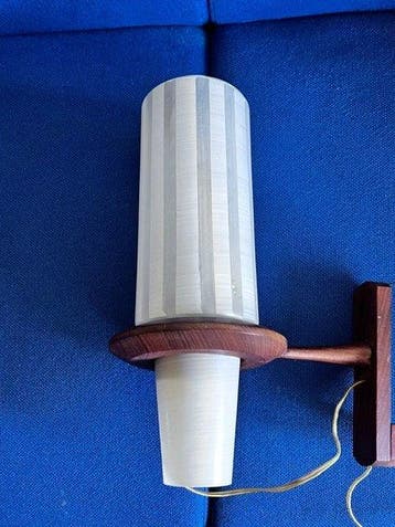 Lamp - Massief Teak met Murano glas - Teak