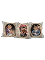Set van 3 Gobelin-kussenhoezen “REGALPET” – Elegante, Antiek en Kunst