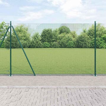 vidaXL gelast draadhek met betonnen voetstuk 10 x 1,6 m, Verzenden, Nieuw, IJzer