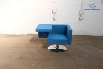 Tweedehands Offecct Solitaire Draaistoel Blauw Chroom, Verzenden, Gebruikt