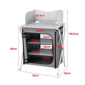 Campingkast Tullinge opvouwbaar 109,5x70x52 cm donkergrijs [, Caravans en Kamperen, Kampeeraccessoires, Verzenden, Nieuw