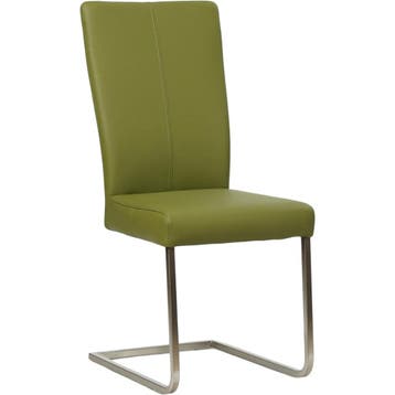 Leren eetkamerstoel Dare - Toledo Apple Green (groen) -, Overige kleuren, Nieuw, Ophalen of Verzenden, Industrieel, Modern