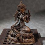Beeldje - Green Tara Statue - Metaal, Antiek en Kunst