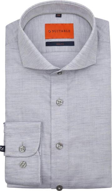 Suitable Melange Overhemd Grijs maat 43 Heren, Verzenden, Nieuw, Grijs, Suitable