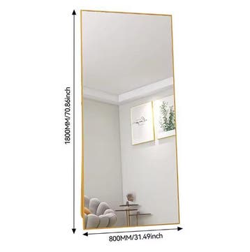 Volledige Lengte Spiegel 180×80 cm met Goudkleurig Frame, Verzenden, Nieuw
