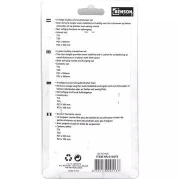 Benson Stubby schroevendraaierset - 4-delig - Softgrip -..., Ophalen of Verzenden, Nieuw