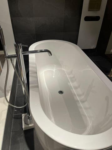 Vrijstand bad gland wit+badkraan chroom 0020 - 58, Ophalen, Nieuw, Chroom, Bad