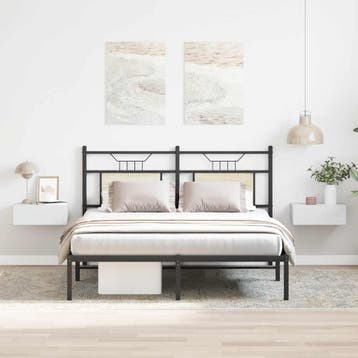 vidaXL Nachtkastjes 2 st zwevend 40x30x15 cm bewerkt hout, Minder dan 45 cm, Verzenden, Nieuw, Minder dan 55 cm