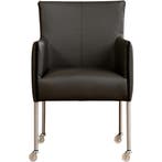 Leren eetkamerstoel More - Hermes Antracite (donkergrijs) -, Huis en Inrichting, Stoelen, Ophalen of Verzenden, Nieuw, Leer, Bohemian, Industrieel, Modern, Scandinavisch