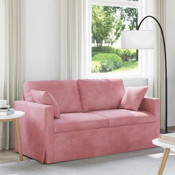 vidaXL Bank Roze 158 x 78 x 80 cm Fluweel, Huis en Inrichting, Banken | Bankstellen, Verzenden, Nieuw, Stof, Minder dan 150 cm