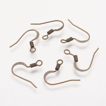 2 x Oorbellen haakjes 17 mm – oogje 2 mm – geelkoperkleu, Ophalen of Verzenden, Nieuw, Overige typen