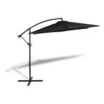 Zweefparasol | 909 Outdoor | Ø 300 x 250 cm (Zwart, Rond), Tuin en Terras, Parasols, Verzenden, Nieuw