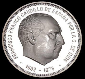 Spanje. Francisco Franco. 2 Onza 1975 - Francisco Franco Dos, Postzegels en Munten