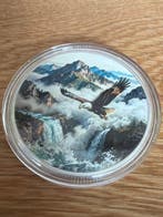Wereld. Medal Bald Eagle- Silver Plated Color 1 oz (Zonder