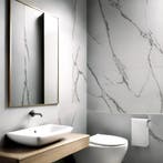 PVC Wandpaneel - Afimera - Calacatta Marmer Wit Grijs Mat, Huis en Inrichting, Ophalen of Verzenden, Nieuw