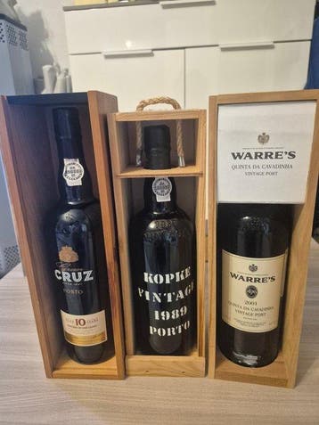 1989 Kopke Vintage, 2001 Warres Quinta da Cavadinha Vintage, Nieuw