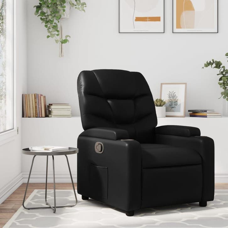 vidaXL Relaxfauteuil Zwart Kunstleer, Huis en Inrichting, Fauteuils, Nieuw, Verzenden