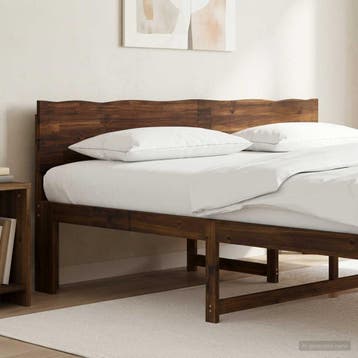 vidaXL Boomstamrand hoofdeinde ROSTOCK Donkerbruin 200 cm, Verzenden, Nieuw, Bruin, Hout