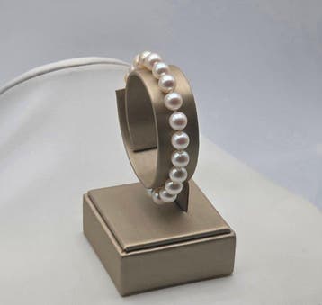 Zonder minimumprijs - Armband - 18 karaat Witgoud Parel -, Nieuw