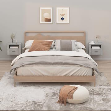 vidaXL Nachtkastjes 2 st wandgemonteerd 50x36x40 cm, Minder dan 45 cm, Verzenden, Nieuw, Minder dan 55 cm