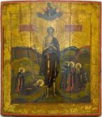Icoon - Sint-Maria van Egypte in Vita - Hout, Antiek en Kunst