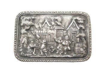 Doos - .833 zilver - d. 9×6×2,0 cm