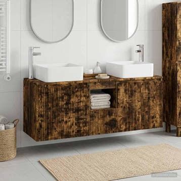 vidaXL Badkamerkastenset 3 st Gerookt eiken 53 x 35 x 63 cm, Verzenden, Nieuw
