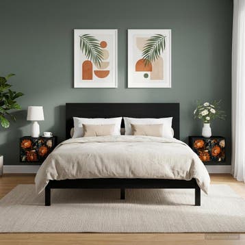vidaXL Wandkastje LOCHEM 2 st Zwart eiken 36 x 33 x 25 cm, Minder dan 45 cm, Verzenden, Nieuw, Minder dan 55 cm