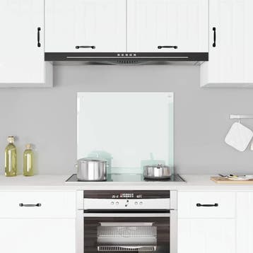vidaXL Spatscherm keuken 70x60 cm gehard glas melkwit, Verzenden, Nieuw