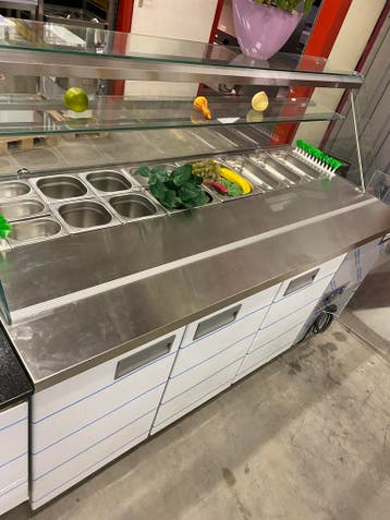 Poke Bowl Gastronomie Laden Kühlschrank Kühltheke Vitrine, Ophalen of Verzenden, Nieuw, Met vriesvak, 120 tot 140 cm