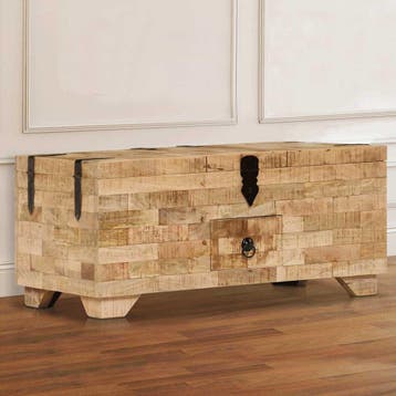 vidaXL Salontafel 80x40x35 cm massief mangohout, Huis en Inrichting, Minder dan 50 cm, 50 tot 100 cm, Verzenden, Nieuw