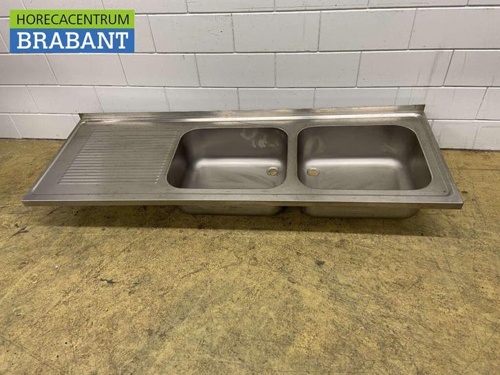 RVS Spoelblad Dubbele spoelbakken 200 x 70 cm Horeca, Zakelijke goederen, Horeca | Keukenapparatuur, Nieuw zonder verpakking, Ophalen of Verzenden