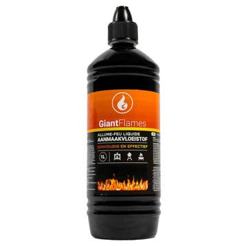 Giant Flames aanmaakvloeistof 1L, Minder dan 3 m³, Ophalen of Verzenden, Overige houtsoorten, Blokken