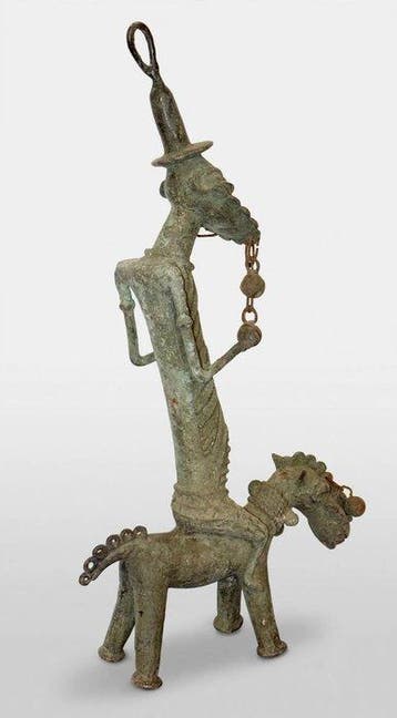 sculptuur, Cavalier OGBONI / YORUBA - 51 cm - Brons
