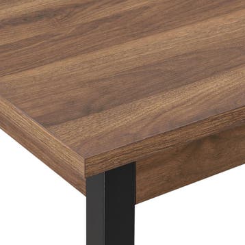 Eettafel Den Haag 120x60x75 cm walnootkleurig en zwart [en.c, Huis en Inrichting, Tafels | Eettafels, Verzenden, Nieuw
