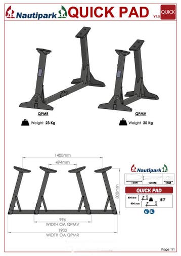Quick Pad Bootsteun set voor (motor)boten tot 5000 KG, Watersport en Boten, Verzenden, Nieuw, Motor en Techniek