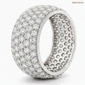 Ring Platina - 4.15ct. tw. Diamant (Natuurlijk) - Pavé, Nieuw