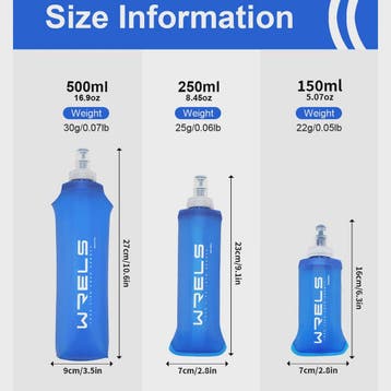 Opvouwbare Siliconen Waterfles - 150ml, 250ml, 500ml - Ideaa, Verzenden, Nieuw
