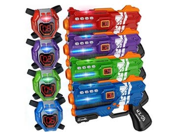Veiling - iTeck Lasergame Set 4 Pistolen + Targets Kinderen, Nieuw