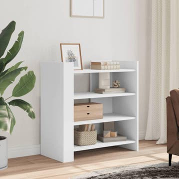 vidaXL Dressoir 73,5x35x75 cm bewerkt hout wit, Verzenden, Nieuw, Overige houtsoorten, Minder dan 50 cm