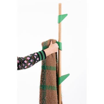 Cascando Bamboo 1staande kapstok eikenhout - groene haken, Verzenden, Nieuw