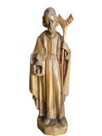 Snijwerk, Sint Jozef met Lantaarn - 32 cm - Hout - 1950, Antiek en Kunst