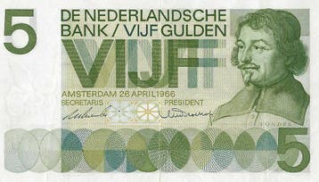 Bankbiljet 5 gulden 1966 Vondel I Prachtig, Verzenden