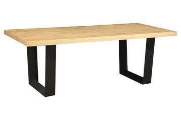 Eettafel ZEUS 210 cm, natuurlijke eikenhoutlook met zwart, Huis en Inrichting, Ophalen of Verzenden, Nieuw